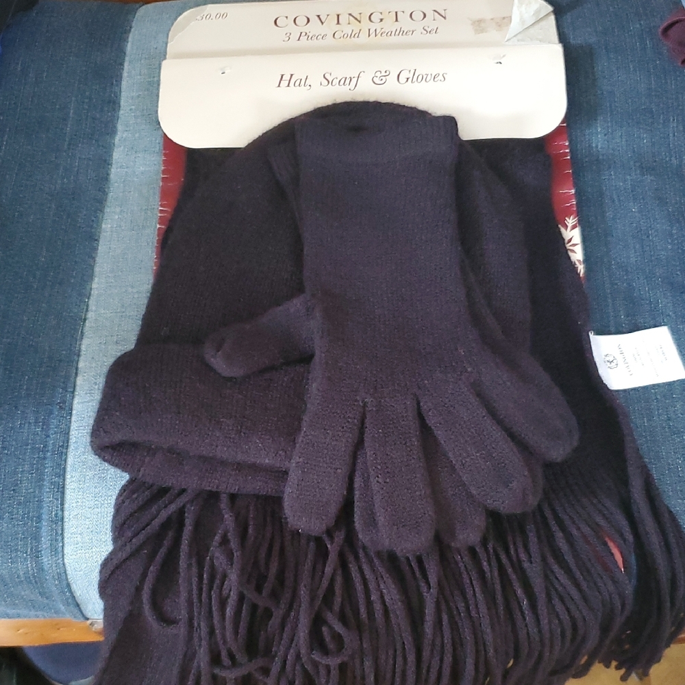 NWT Covington 3 Piece Cold Weather Set Hat, Scarf & Gloves